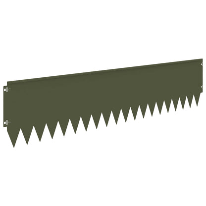 Lawn Edging 20 pcs 103 x 25 cm Steel Olive Green
