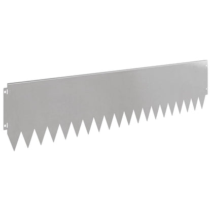 Lawn Edging 10 pcs 103 x 25 cm Steel Silver