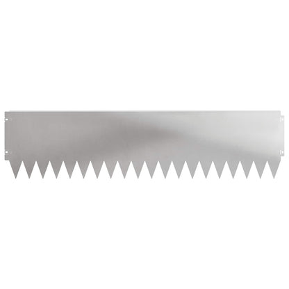 Lawn Edging 10 pcs 103 x 25 cm Steel Silver
