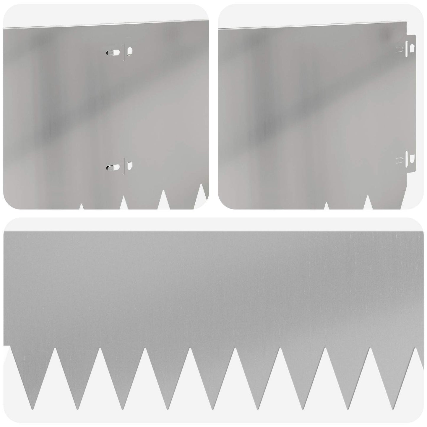 Lawn Edging 10 pcs 103 x 25 cm Steel Silver