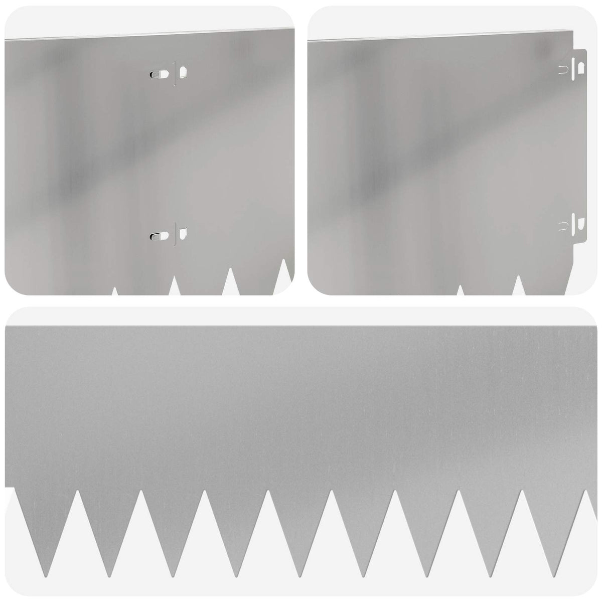 Lawn Edging 10 pcs 103 x 25 cm Steel Silver