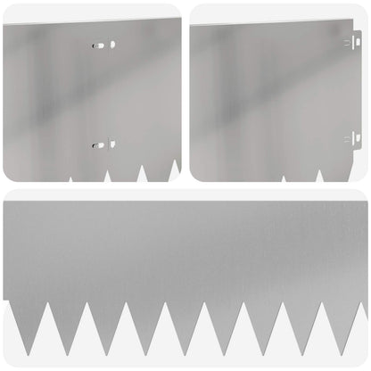 Lawn Edging 10 pcs 103 x 25 cm Steel Silver