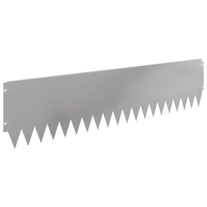 Lawn Edging 10 pcs 103 x 25 cm Steel Silver