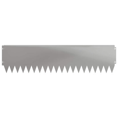 Lawn Edging 10 pcs 103 x 25 cm Steel Silver
