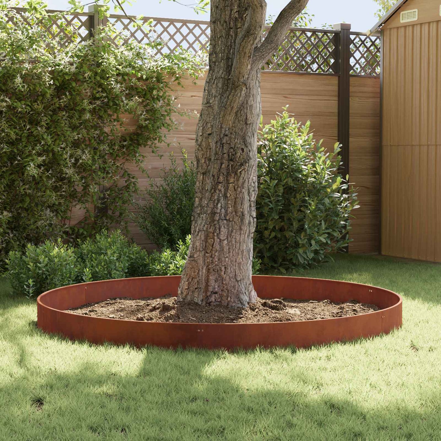 Lawn Edging 10 pcs 103 x 25 cm Steel Rusty