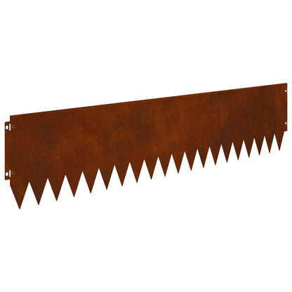 Lawn Edging 10 pcs 103 x 25 cm Steel Rusty