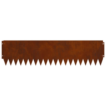 Lawn Edging 10 pcs 103 x 25 cm Steel Rusty