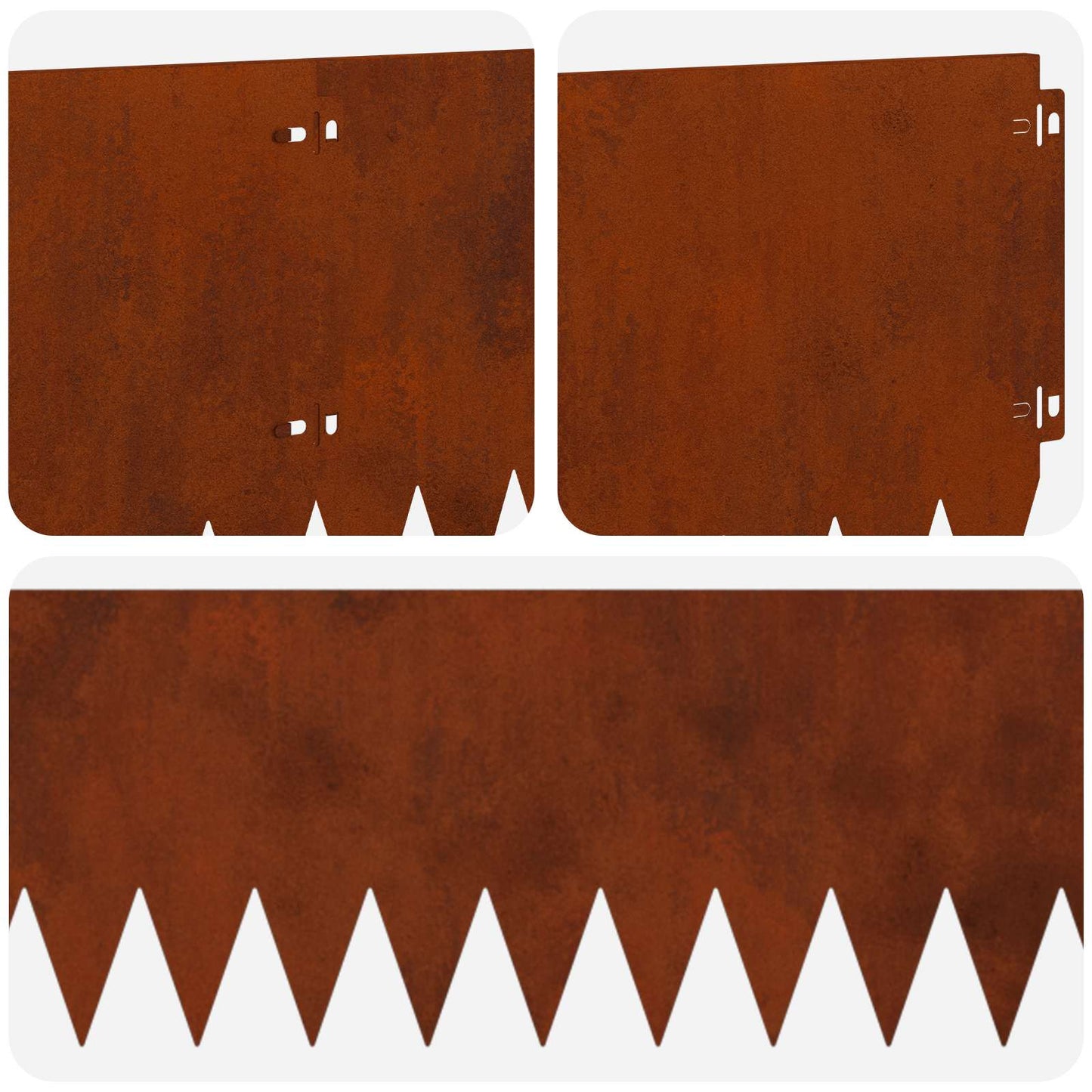 Lawn Edging 20 pcs 103 x 25 cm Steel Rusty