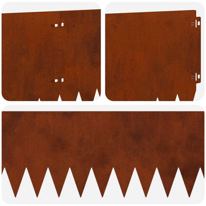 Lawn Edging 20 pcs 103 x 25 cm Steel Rusty