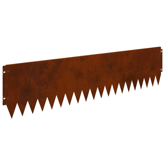 Lawn Edging 20 pcs 103 x 25 cm Steel Rusty