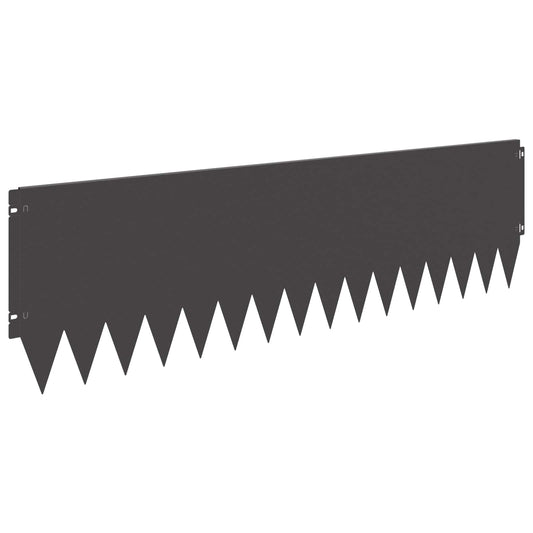 Lawn Edging 10 pcs 103 x 30 cm Steel Black