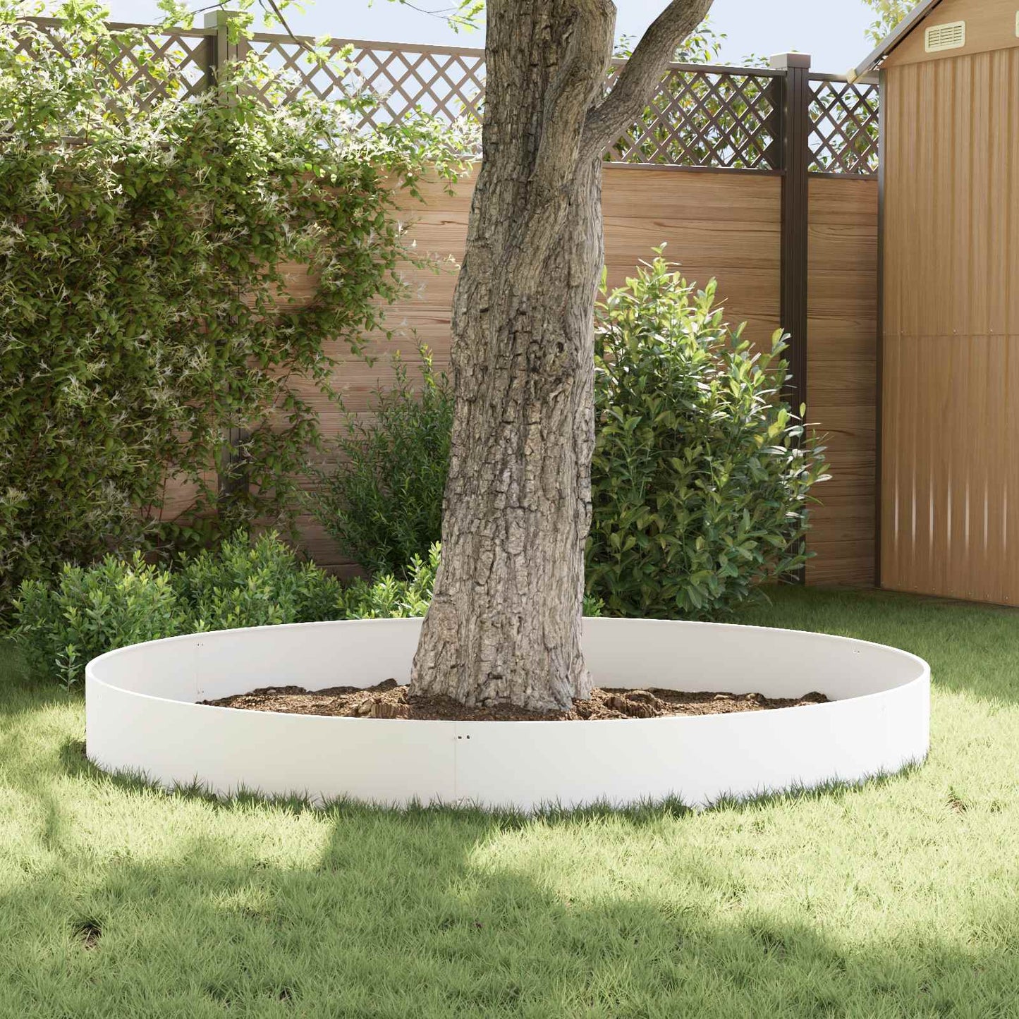 Lawn Edging 10 pcs 103 x 30 cm Steel White