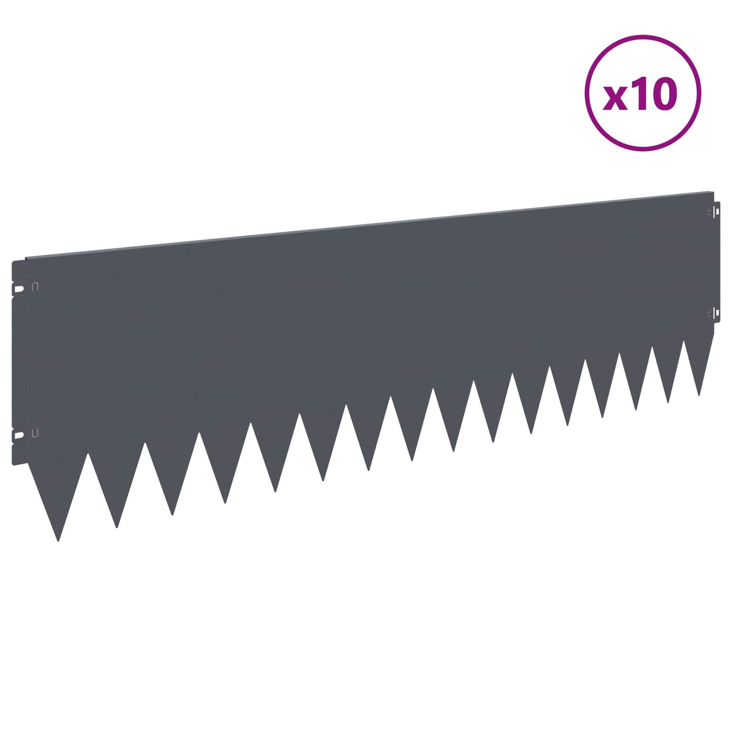 Lawn Edging 10 pcs 103 x 30 cm Steel Anthracite