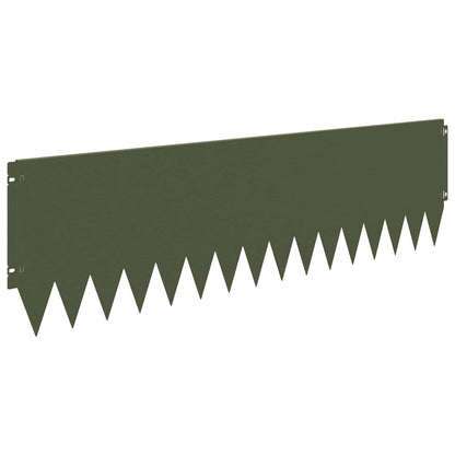 Lawn Edging 10 pcs 103 x 30 cm Steel Olive Green