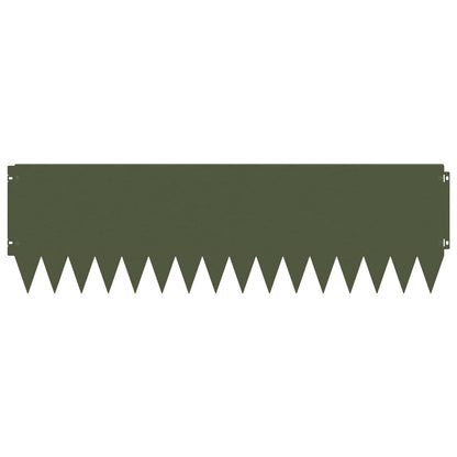 Lawn Edging 10 pcs 103 x 30 cm Steel Olive Green