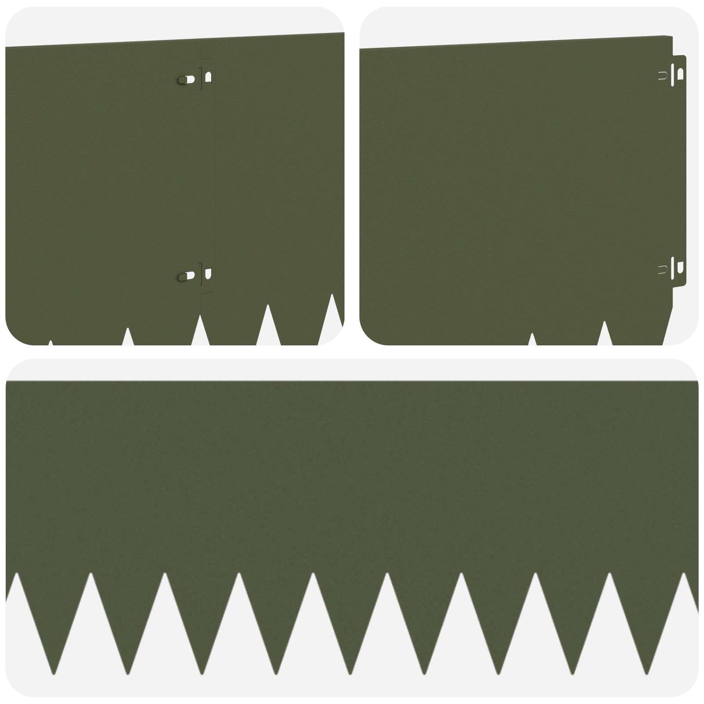 Lawn Edging 20 pcs 103 x 30 cm Steel Olive Green
