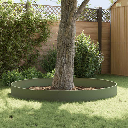 Lawn Edging 20 pcs 103 x 30 cm Steel Olive Green
