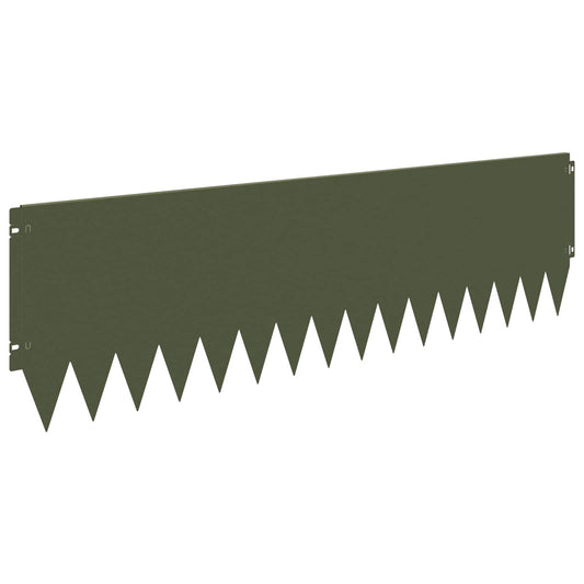 Lawn Edging 20 pcs 103 x 30 cm Steel Olive Green