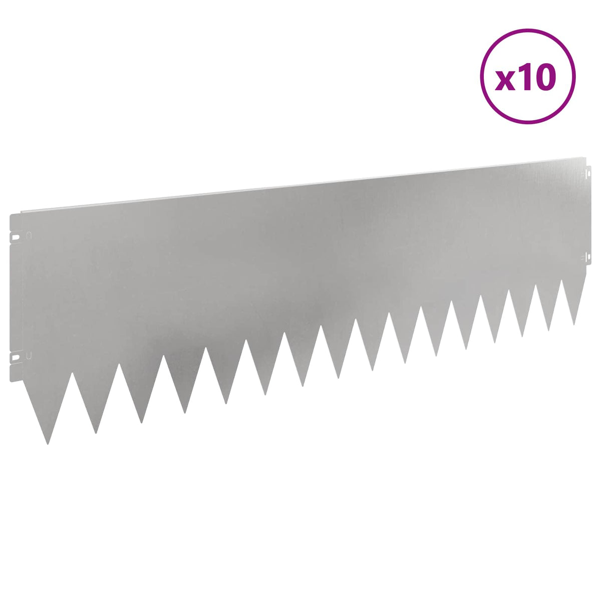 Lawn Edging 10 pcs 103 x 30 cm Steel Silver