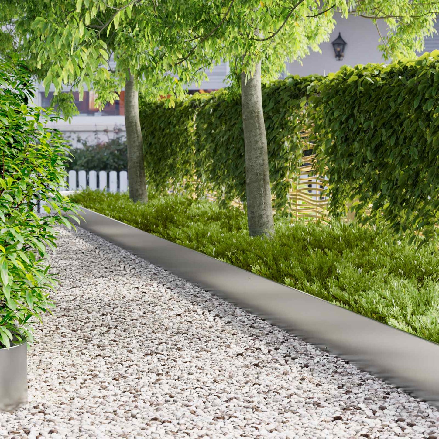 Lawn Edging 20 pcs 103 x 30 cm Steel Silver