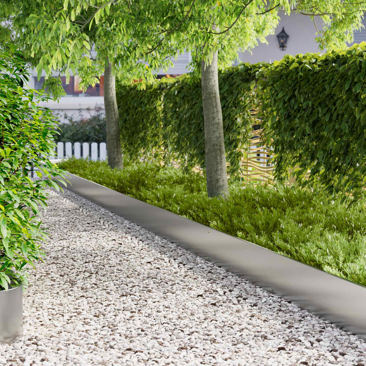 Lawn Edging 20 pcs 103 x 30 cm Steel Silver