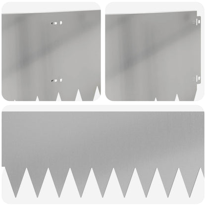 Lawn Edging 20 pcs 103 x 30 cm Steel Silver