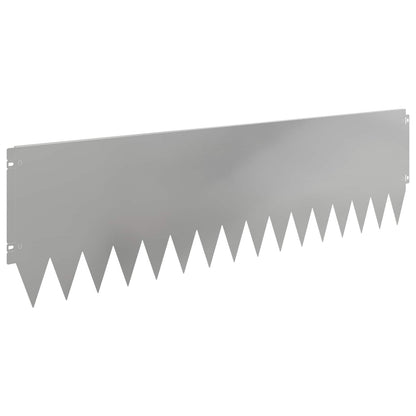 Lawn Edging 20 pcs 103 x 30 cm Steel Silver