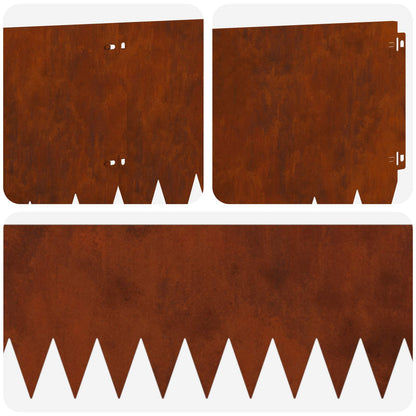 Lawn Edging 10 pcs 103 x 30 cm Steel Rusty