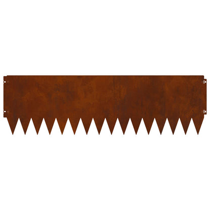 Lawn Edging 10 pcs 103 x 30 cm Steel Rusty