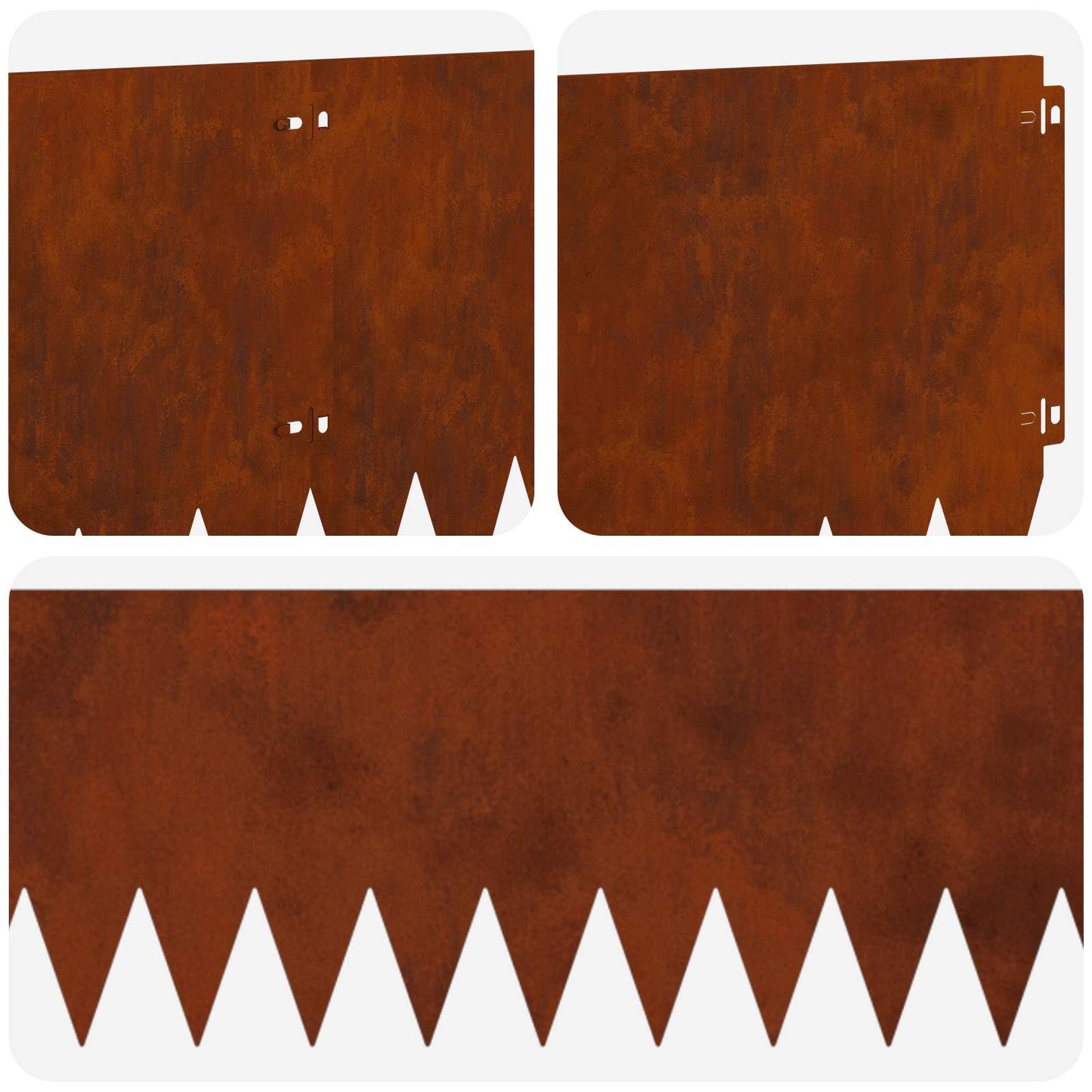 Lawn Edging 20 pcs 103 x 30 cm Steel Rusty