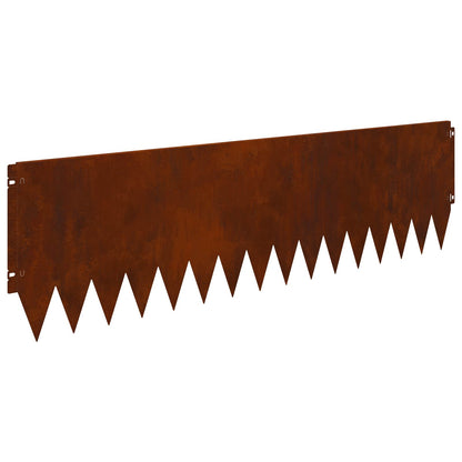 Lawn Edging 20 pcs 103 x 30 cm Steel Rusty
