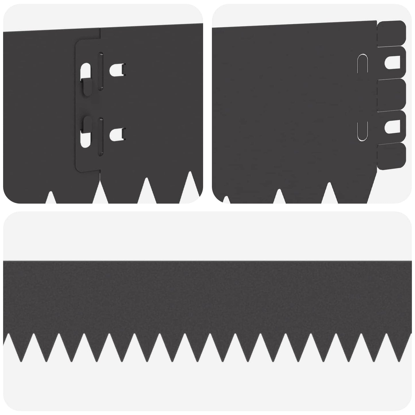 Lawn Edging 30 pcs 103 x 10 cm Steel Black