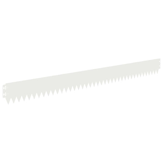 Lawn Edging 10 pcs 103 x 10 cm Steel White