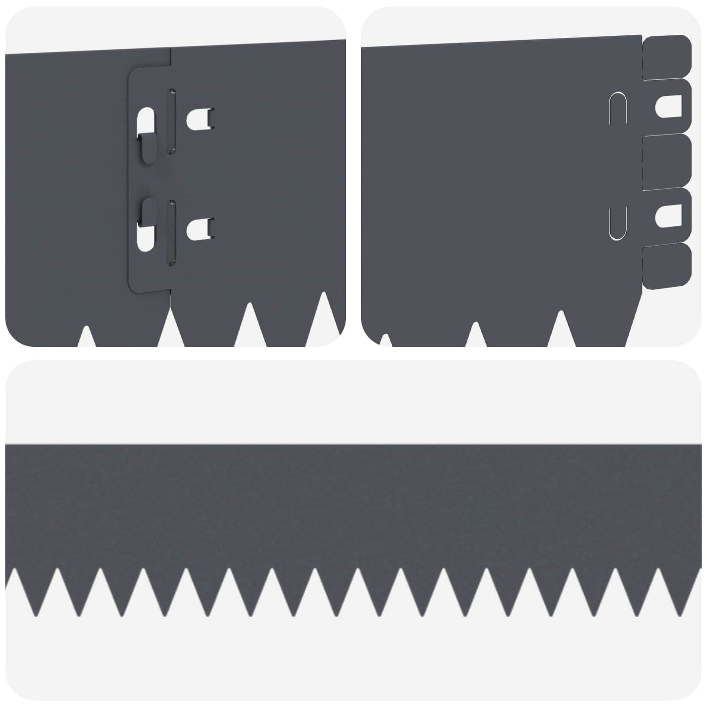 Lawn Edging 30 pcs 103 x 10 cm Steel Anthracite