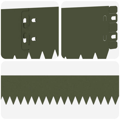 Lawn Edging 10 pcs 103 x 10 cm Steel Olive Green