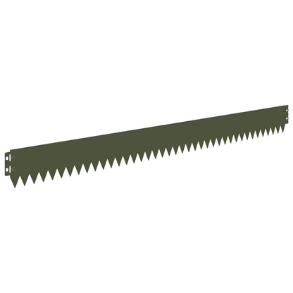 Lawn Edging 10 pcs 103 x 10 cm Steel Olive Green