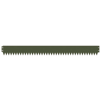 Lawn Edging 10 pcs 103 x 10 cm Steel Olive Green