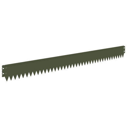 Lawn Edging 30 pcs 103 x 10 cm Steel Olive Green