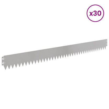 Lawn Edging 30 pcs 103 x 10 cm Steel Silver