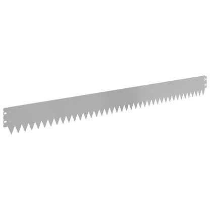Lawn Edging 50 pcs 103 x 10 cm Steel Silver