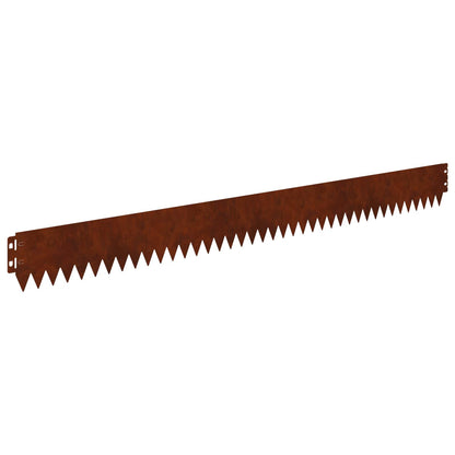 Lawn Edge with Top Fold 20 pcs 103x10cm Steel Rusty