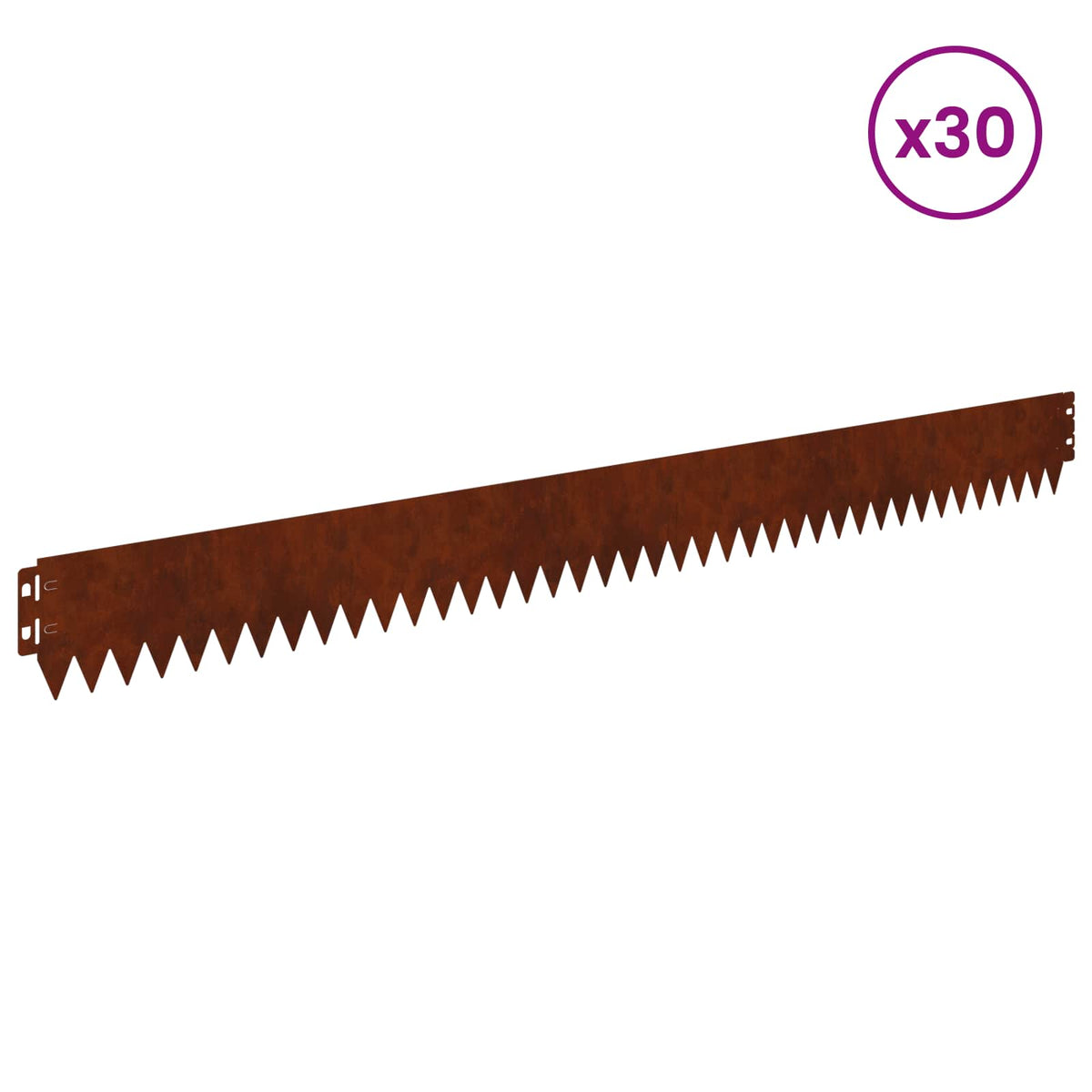 Lawn Edging 30 pcs 103 x 10 cm Steel Rusty