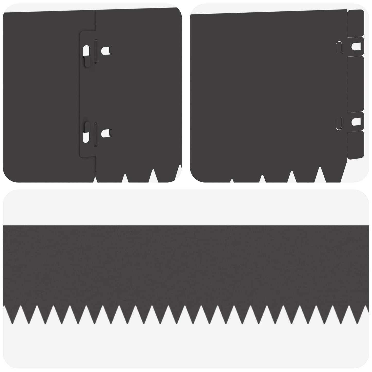 Lawn Edging 20 pcs 103 x 15 cm Steel Black