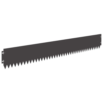 Lawn Edging 30 pcs 103 x 15 cm Steel Black
