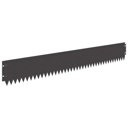Lawn Edging 30 pcs 103 x 15 cm Steel Black
