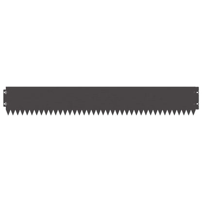 Lawn Edging 30 pcs 103 x 15 cm Steel Black