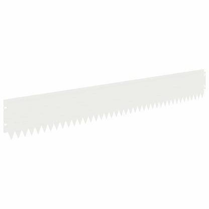 Lawn Edging 10 pcs 103 x 15 cm Steel White