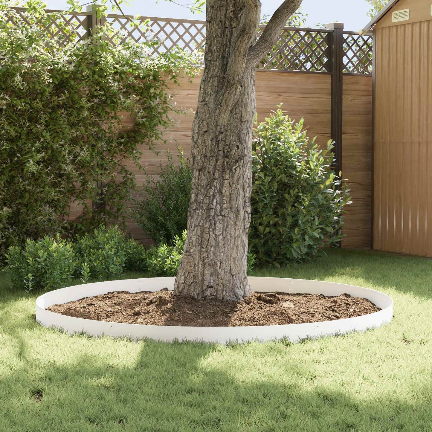 Lawn Edging 20 pcs 103 x 15 cm Steel White