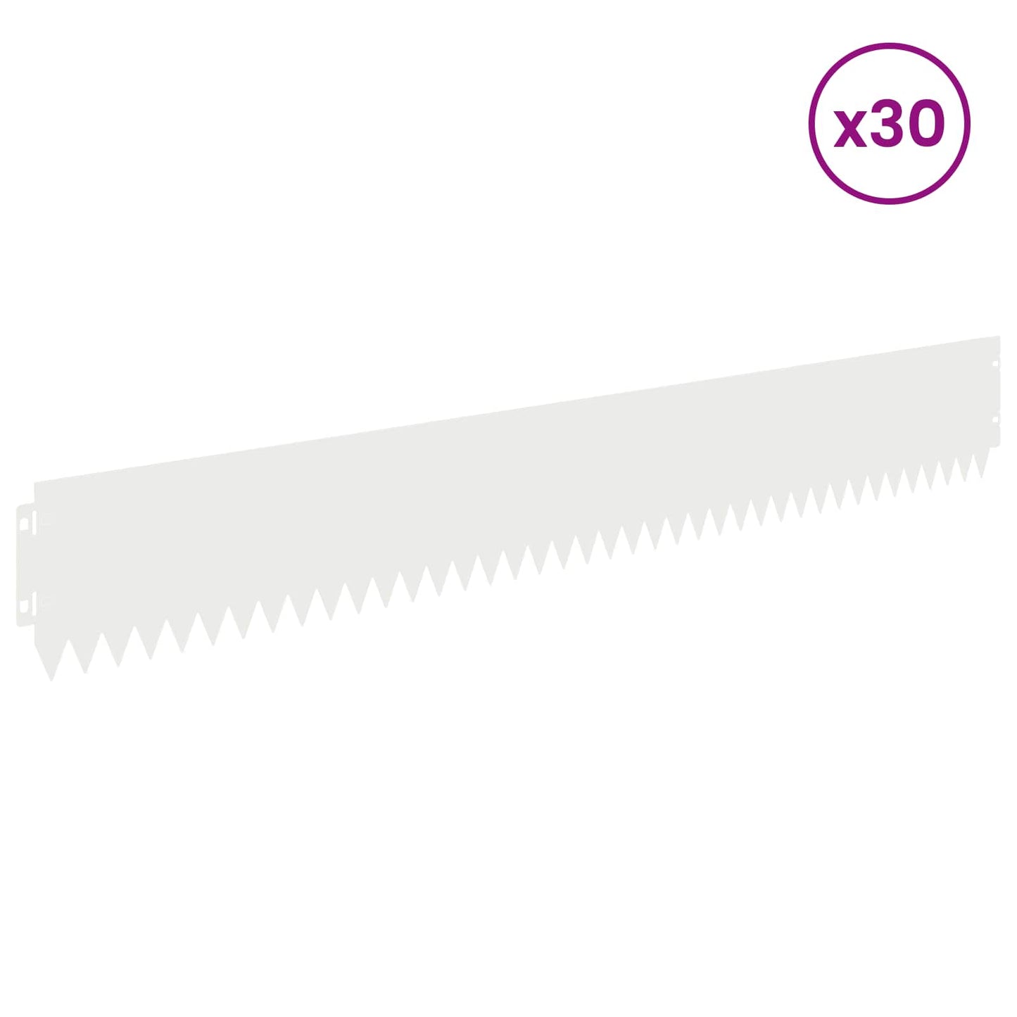 Lawn Edging 30 pcs 103 x 15 cm Steel White