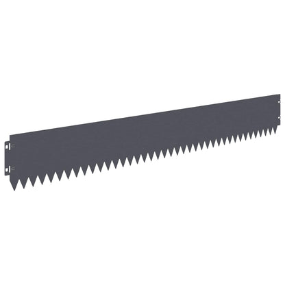 Lawn Edging 20 pcs 103 x 15 cm Steel Anthracite